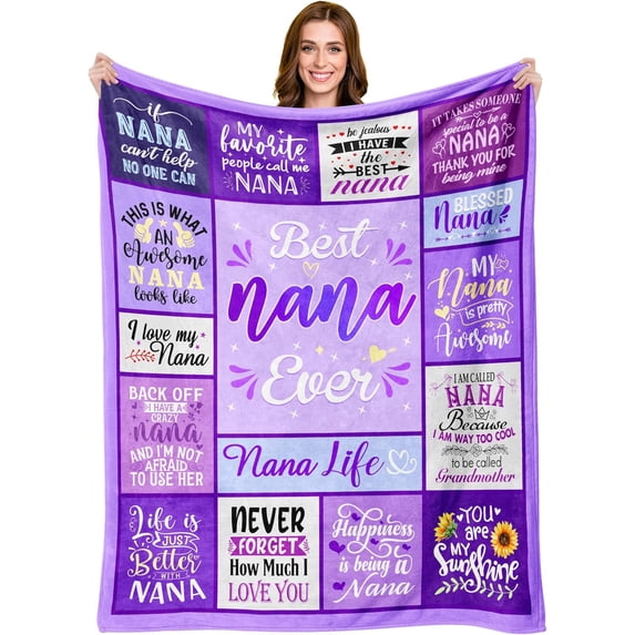 Nana Gifts, Nana Birthday Gifts, Gifts for Nana Blanket, Nana Gifts from Grandkids, Best Nana Ever Gifts, Nana Christmas Blanket Gifts, Nana Throw Blanket 60"x50" for Grandma