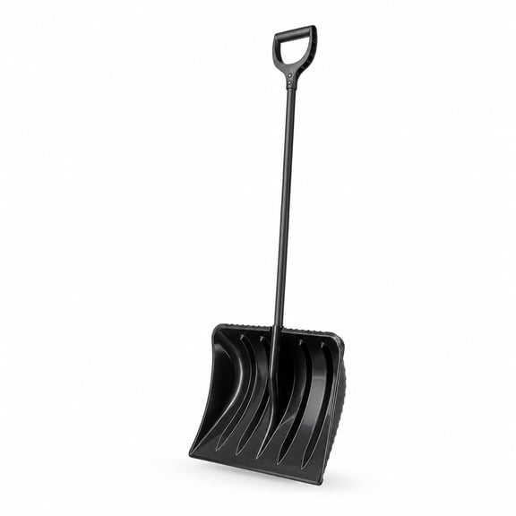 Nana Guard Snow Shovel, 19.49-inch Push Scoop Blade, 53-inch Overall Height, Heavy-Duty Lightweight Black Garden Snow Removal Tool