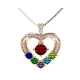 thumbnail image 1 of Nana Heart 1-6 Birthstone Mother & Child Necklace with Chain for Women - Rose Gold Plated, Stone 3, 1 of 7