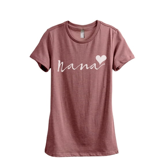 Nana Heart Women's Fashion Relaxed T-Shirt Tee Heather Rouge Large
