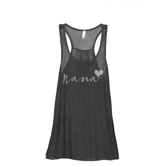 Nana Heart Women's Fashion Sleeveless Flowy Racerback Workout Yoga Tank Top Charcoal Grey Small