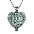 thumbnail image 1 of Nana Heart of Hearts Birthstone Adult Female Locket Pendant, Sterling Silver & Mother of Pearl, W/ a 22" Adj Box Chain, Platinum Plated - March, 1 of 7