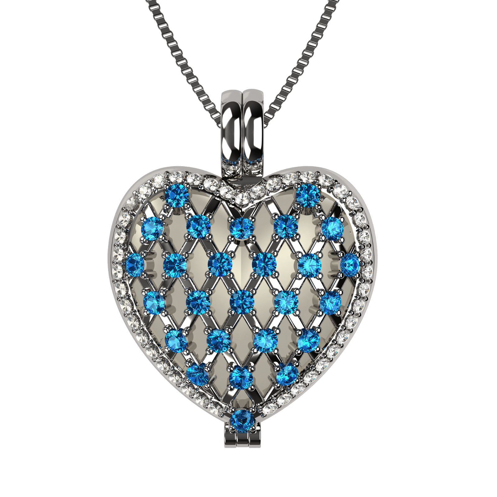 Nana Heart of Hearts Birthstone Locket Mother Female Adult Pendant, Platinum Plated-December Stone 4