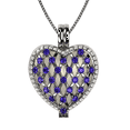 thumbnail image 1 of Nana Heart of Hearts Birthstone Locket Mother Female Adult Pendant, Platinum Plated-February Stone 7, 1 of 7