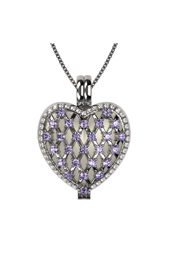 Nana Heart of Hearts Birthstone Locket Mother Female Adult Pendant, Platinum Plated- June Stone 3