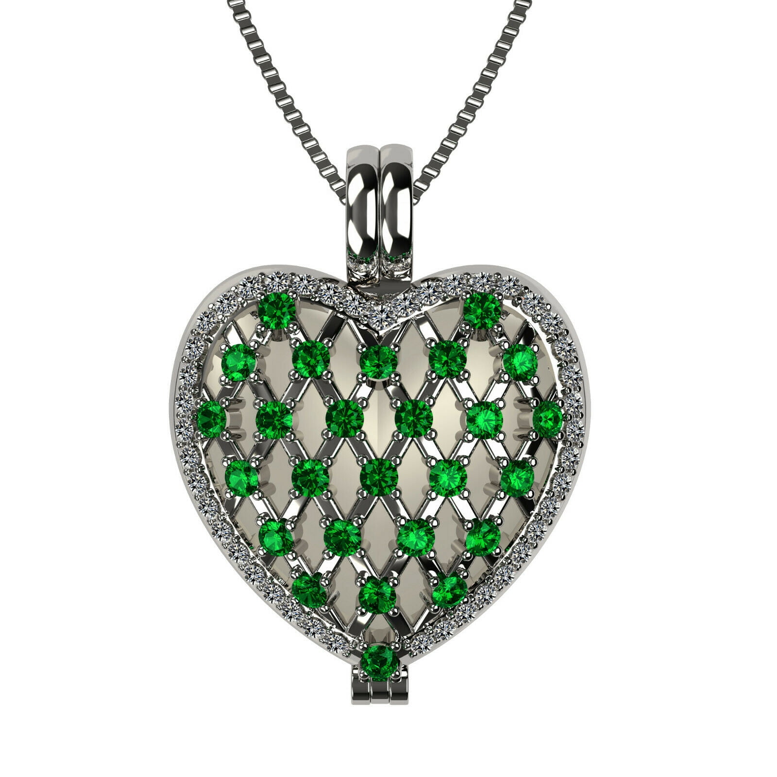 Nana Heart of Hearts Birthstone Locket Mother Female Adult Pendant, Platinum Plated- May Stone 3