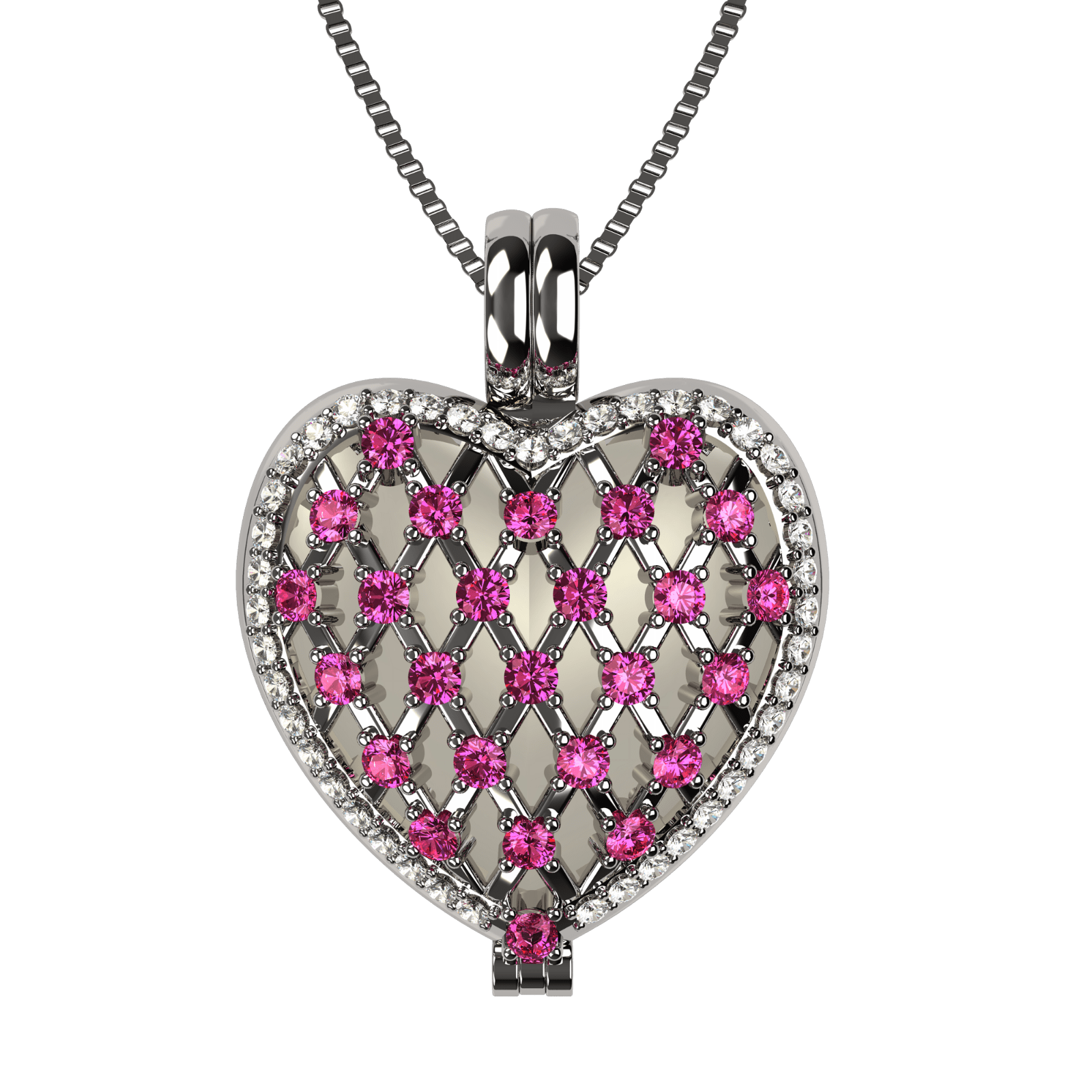 Nana Heart of Hearts Birthstone Locket Mother Female Adult Pendant, Platinum Plated- October Stone 8