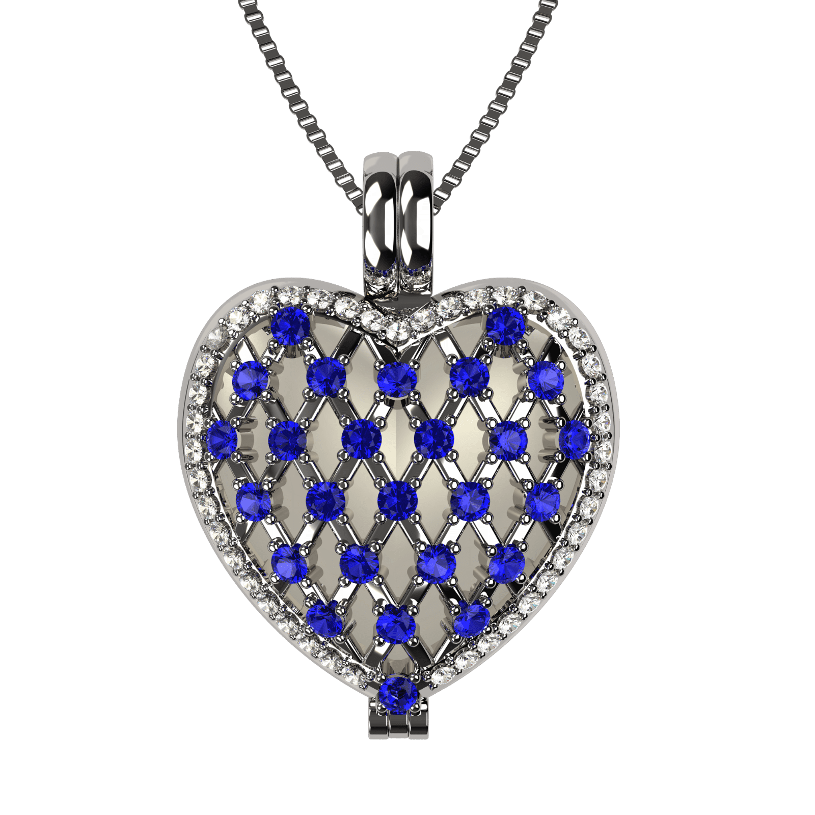 Nana Heart of Hearts Birthstone Locket Mother Female Adult Pendant, Platinum Plated-Sept. Stone 7