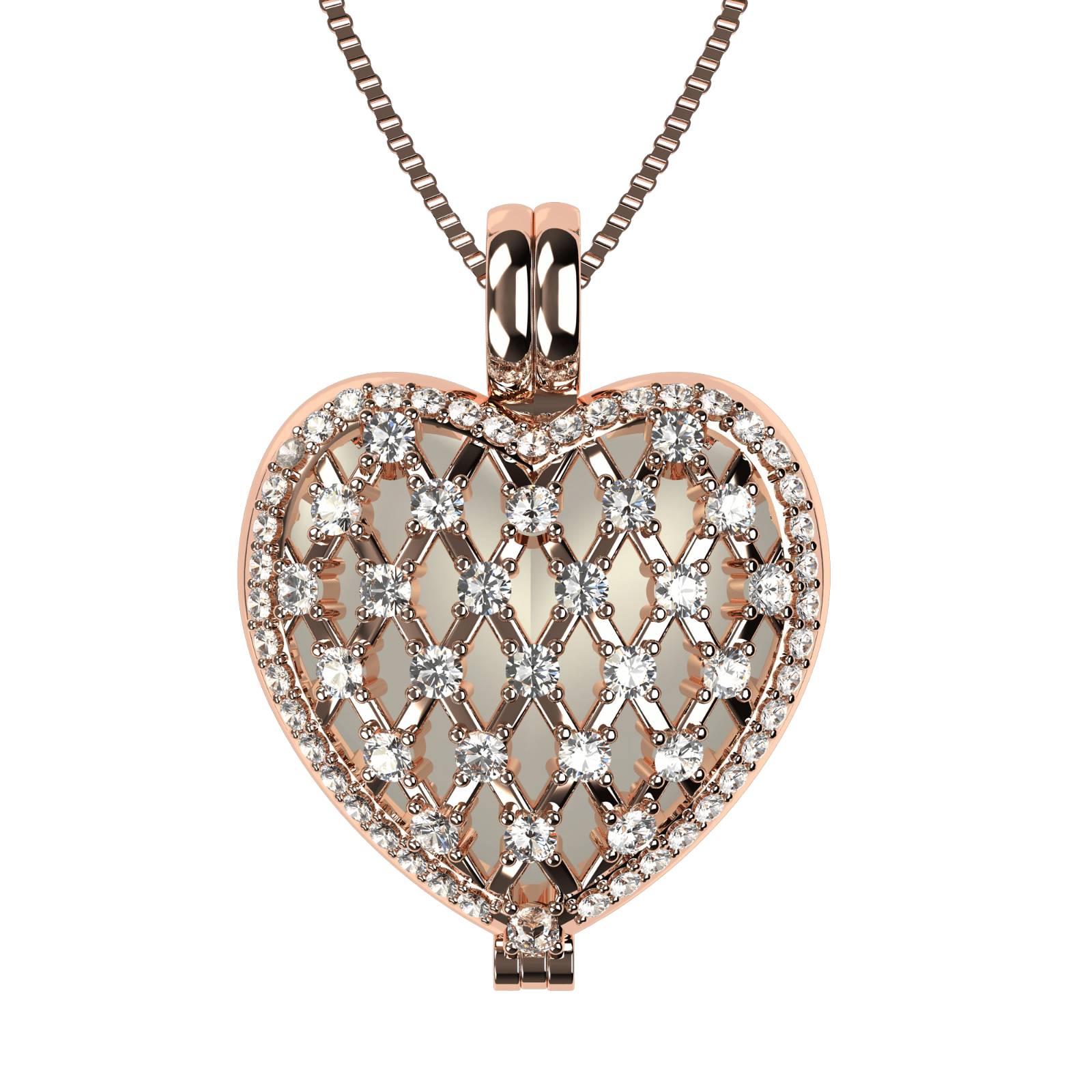 Nana Heart of Hearts Birthstone Locket Mother Female Adult Pendant, Rose - April Stone 2