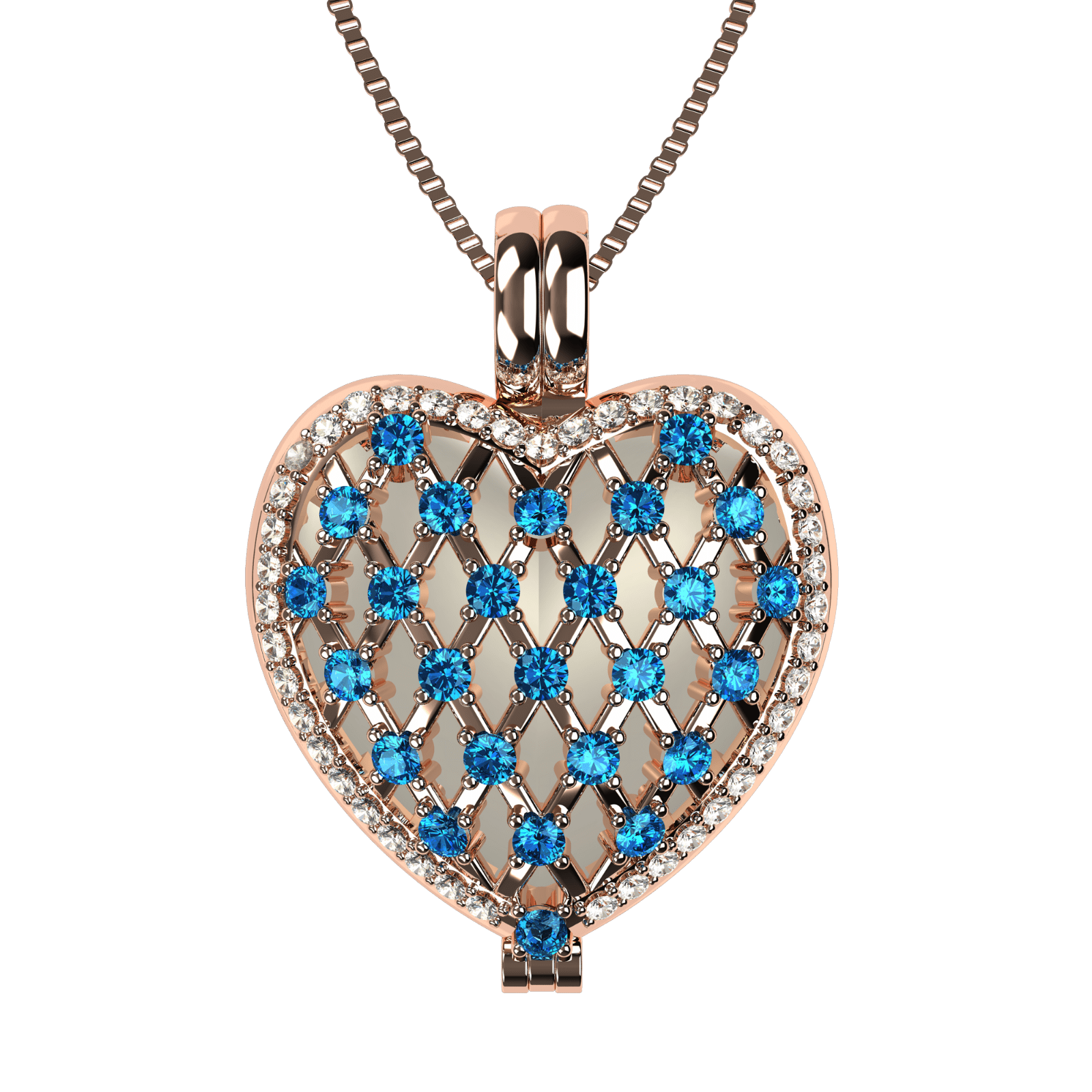 Nana Heart of Hearts Birthstone Locket Mother Female Adult Pendant, Rose - December Stone 3