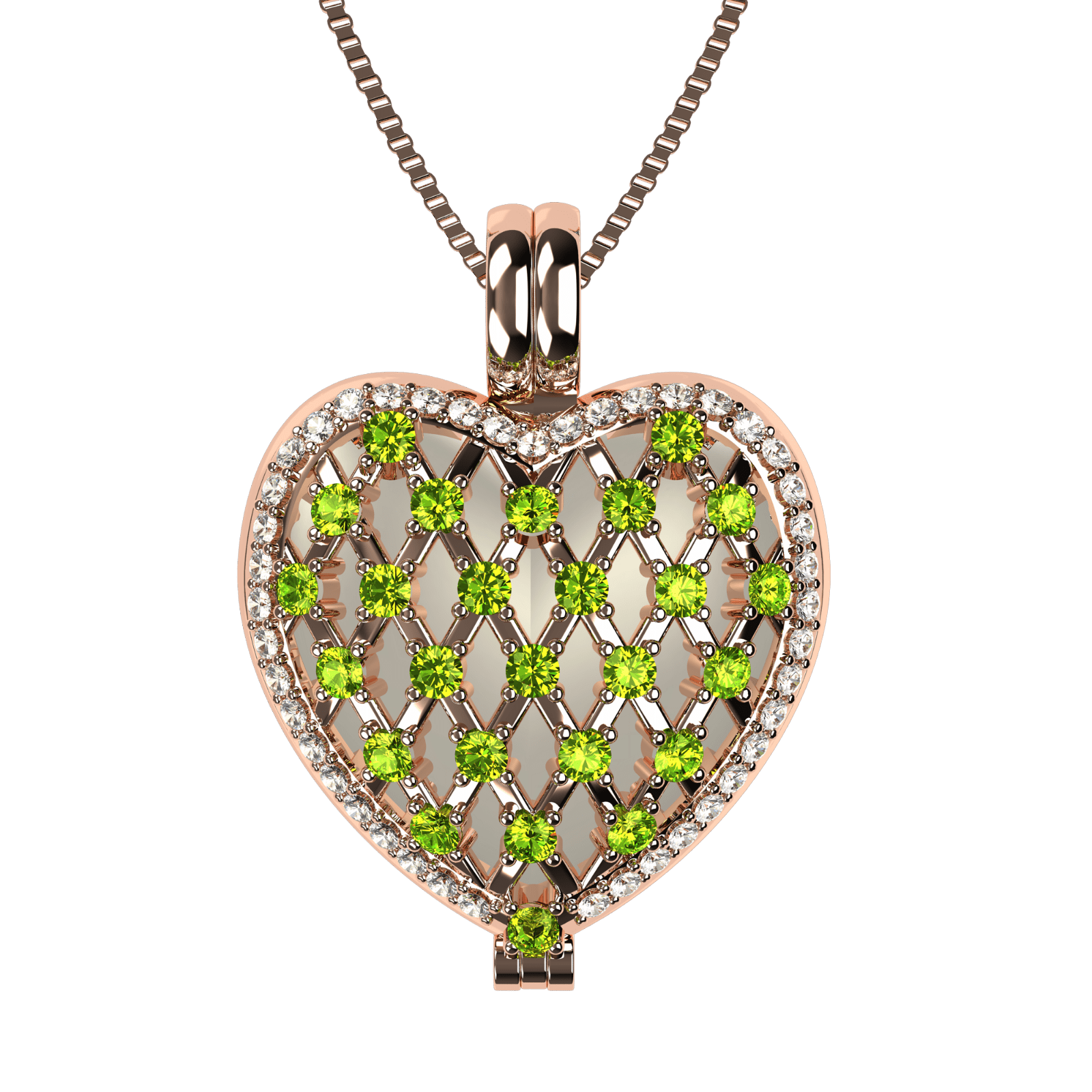 Nana Heart of Hearts Birthstone Locket Mother Female Adult Pendant, Rose Gold- August Stone 3