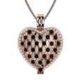 thumbnail image 1 of Nana Heart of Hearts Birthstone Locket Mother Female Adult Pendant, Rose - January Stone 7, 1 of 7