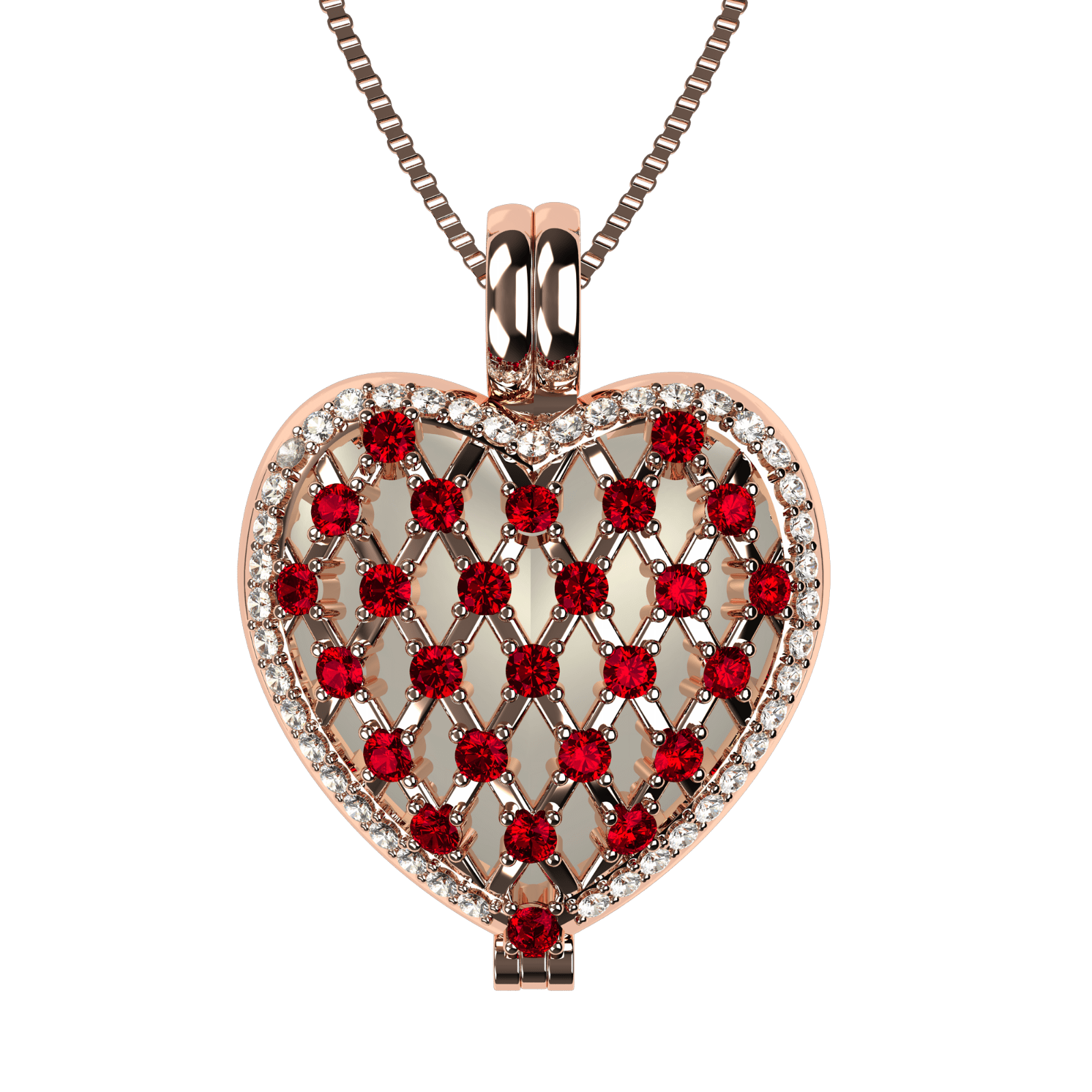 Nana Heart of Hearts Birthstone Locket Mother Female Adult Pendant, Rose - July Stone 6