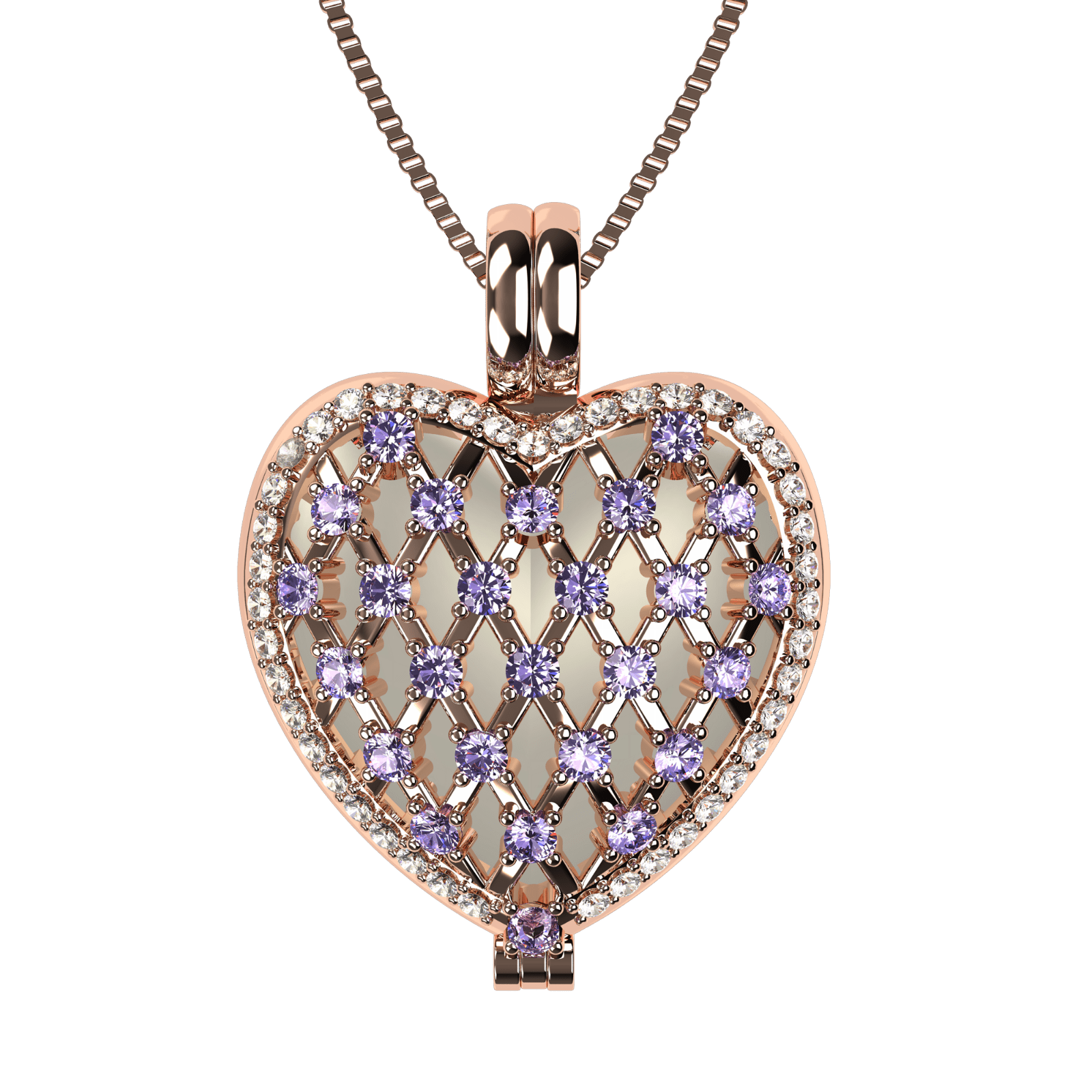 Nana Heart of Hearts Birthstone Locket Mother Female Adult Pendant, Rose - June Stone 2