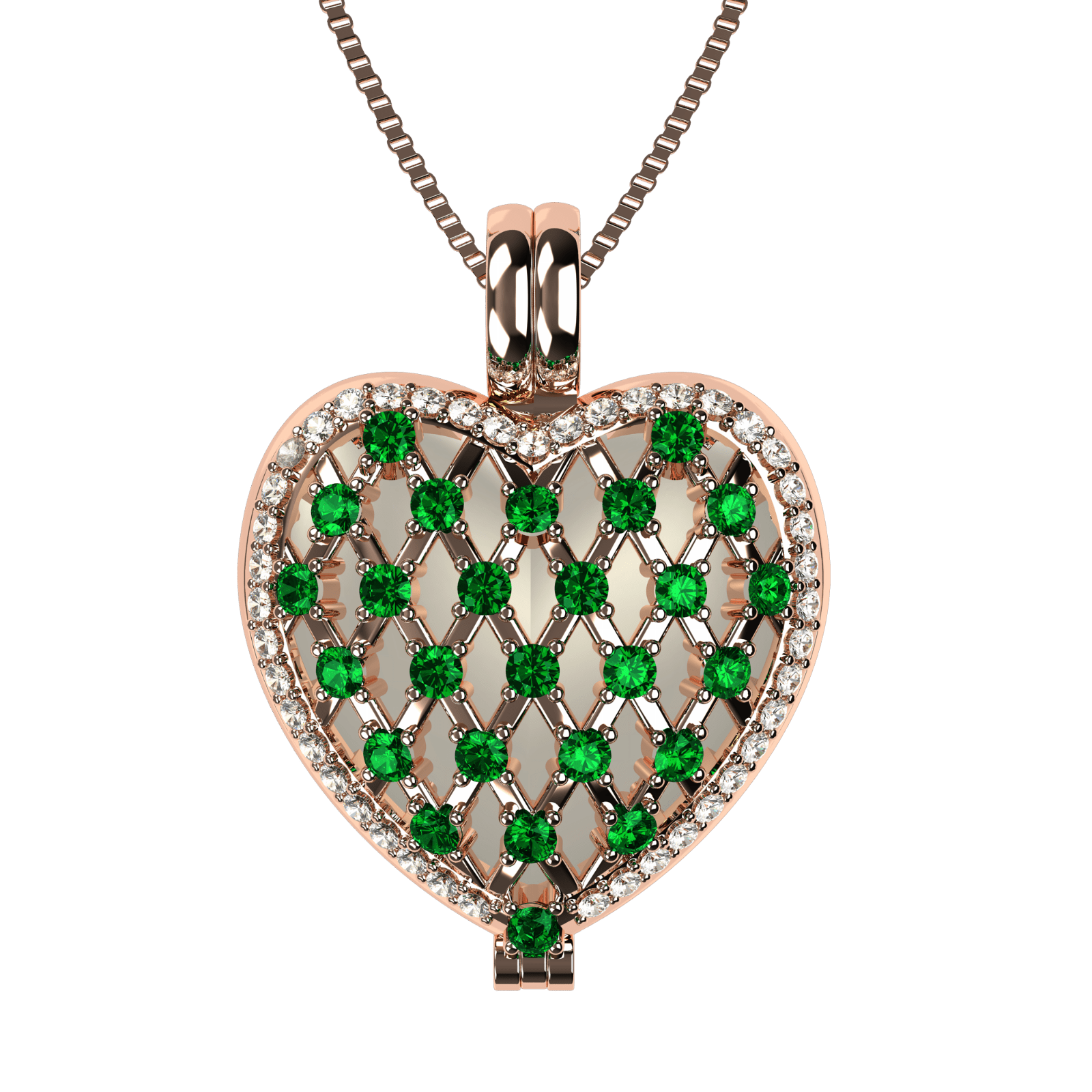 Nana Heart of Hearts Birthstone Locket Mother Female Adult Pendant, Rose - May Stone 2