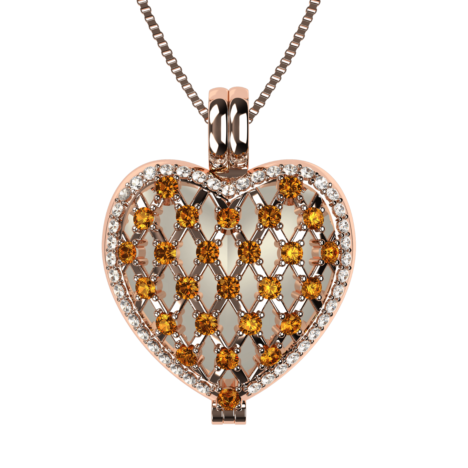 Nana Heart of Hearts Birthstone Locket Mother Female Adult Pendant, Rose - November Stone 8