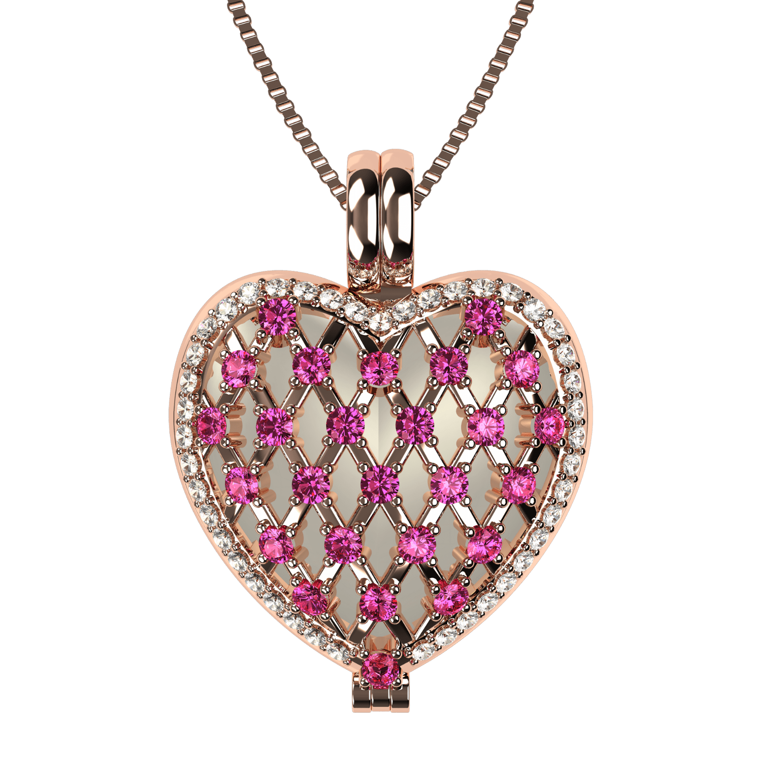 Nana Heart of Hearts Birthstone Locket Mother Female Adult Pendant, Rose - October Stone 4