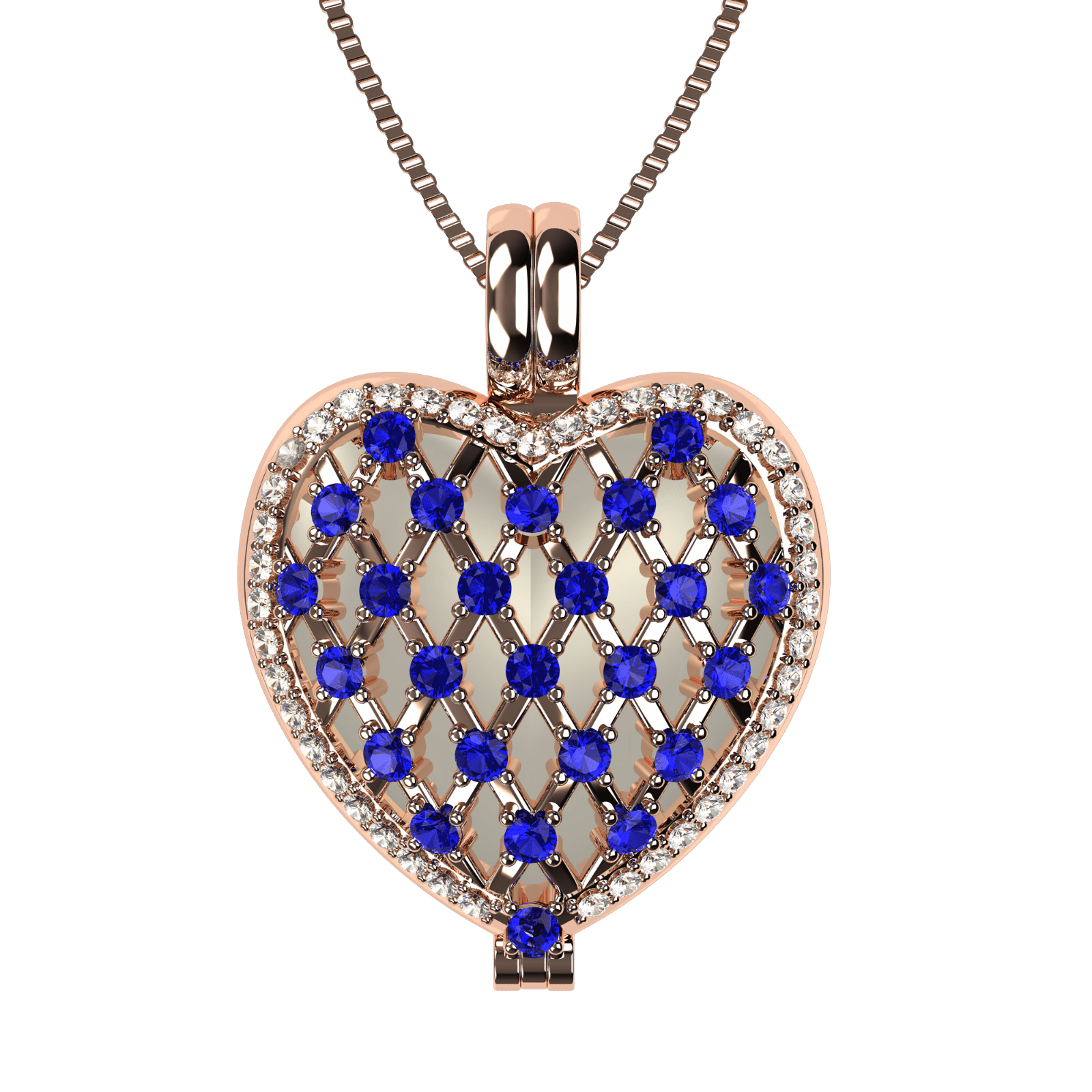 Nana Heart of Hearts Birthstone Locket Mother Female Adult Pendant, Rose - September Stone 7
