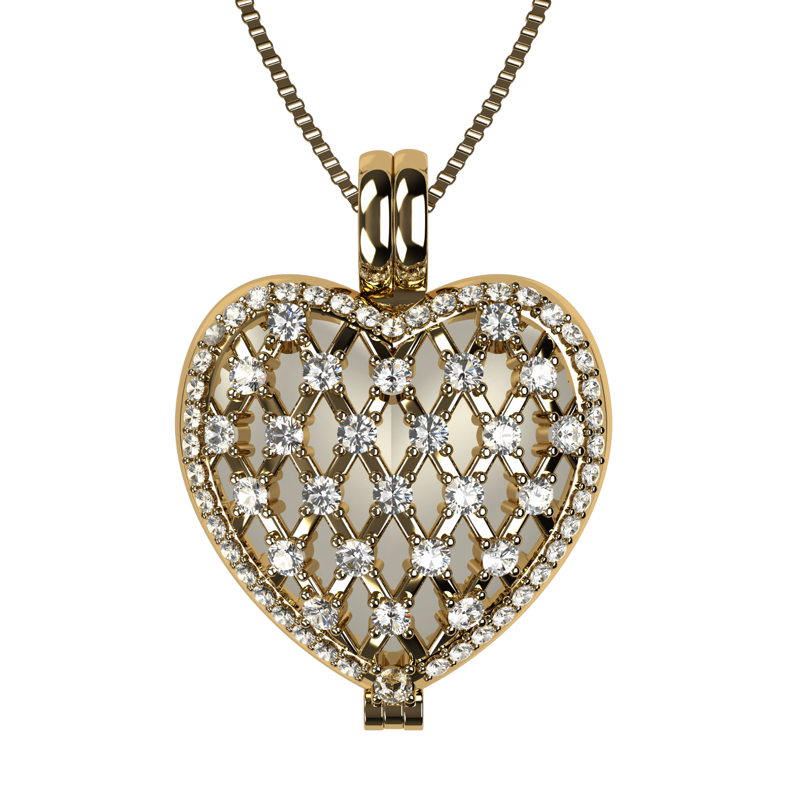 Nana Heart of Hearts Birthstone Locket Mother Female Adult Pendant, Yellow - April Stone 5