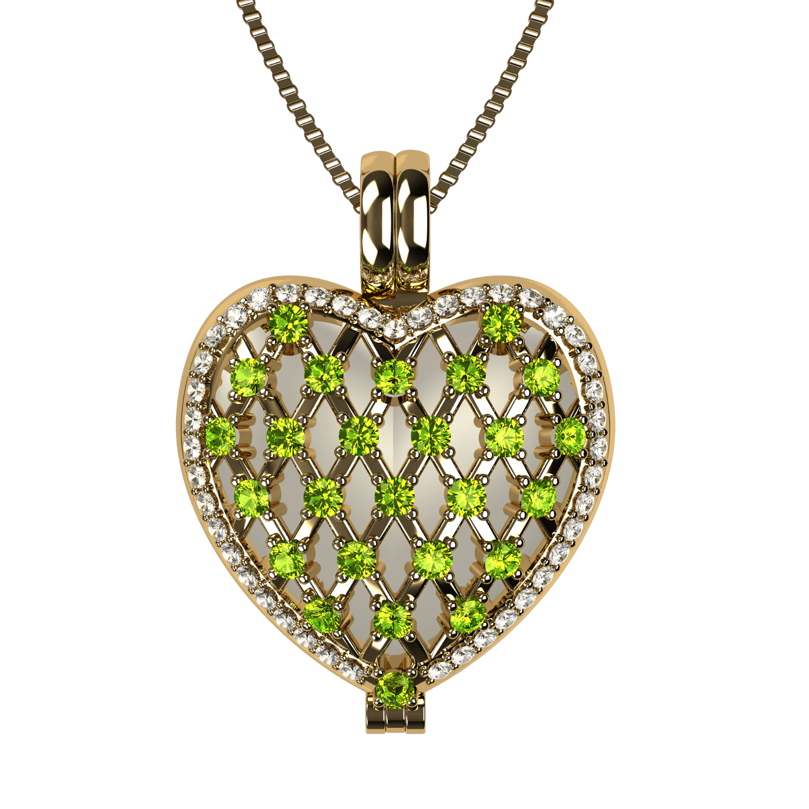 Nana Heart of Hearts Birthstone Locket Mother Female Adult Pendant, Yellow - August Stone 7