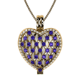 thumbnail image 1 of Nana Heart of Hearts Birthstone Locket Mother Female Adult Pendant, Yellow - February Stone 2, 1 of 7