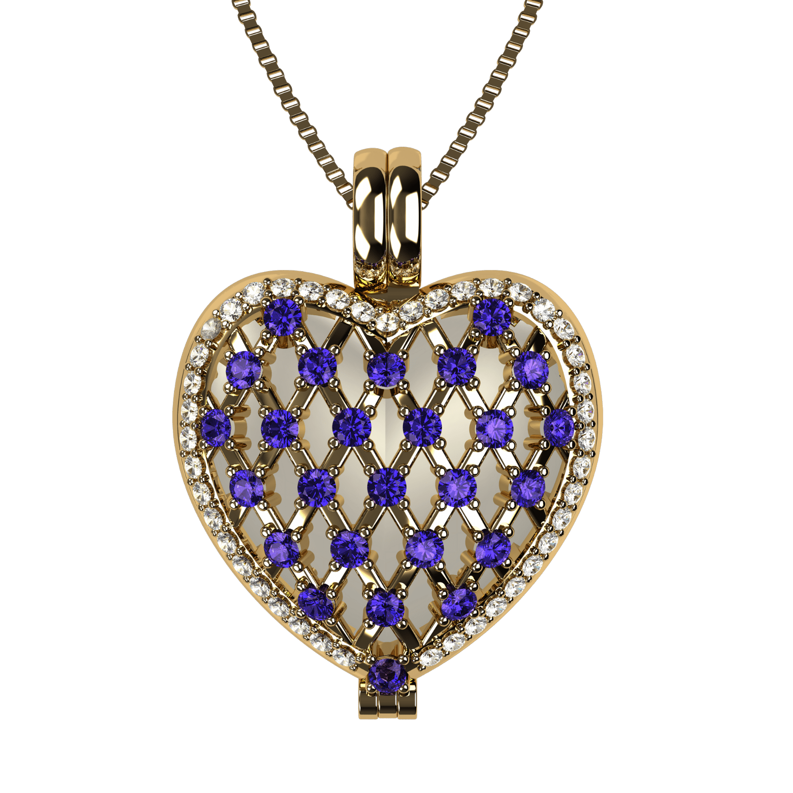 Nana Heart of Hearts Birthstone Locket Mother Female Adult Pendant, Yellow - February Stone 8
