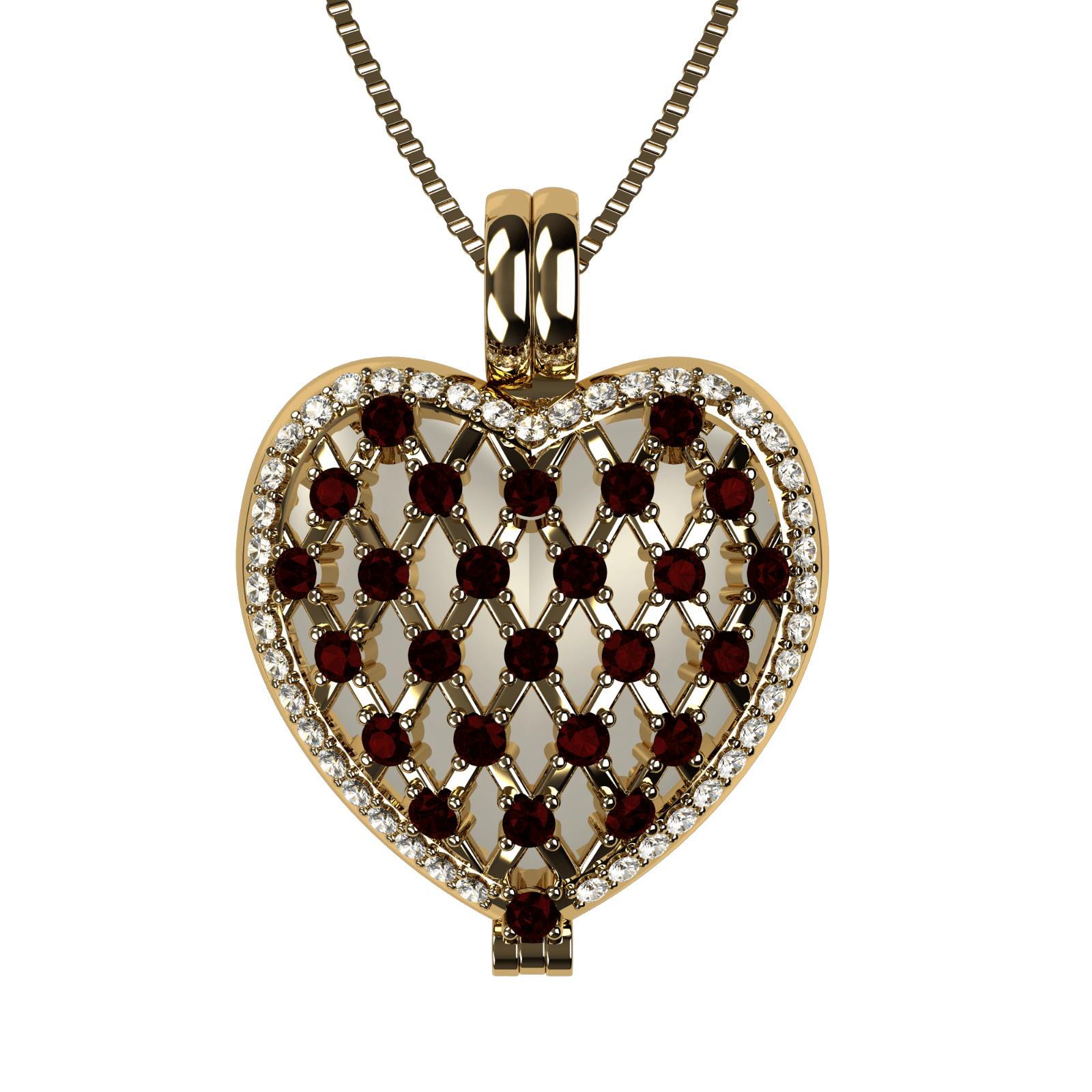 Nana Heart of Hearts Birthstone Locket Mother Female Adult Pendant, Yellow - January Stone 7