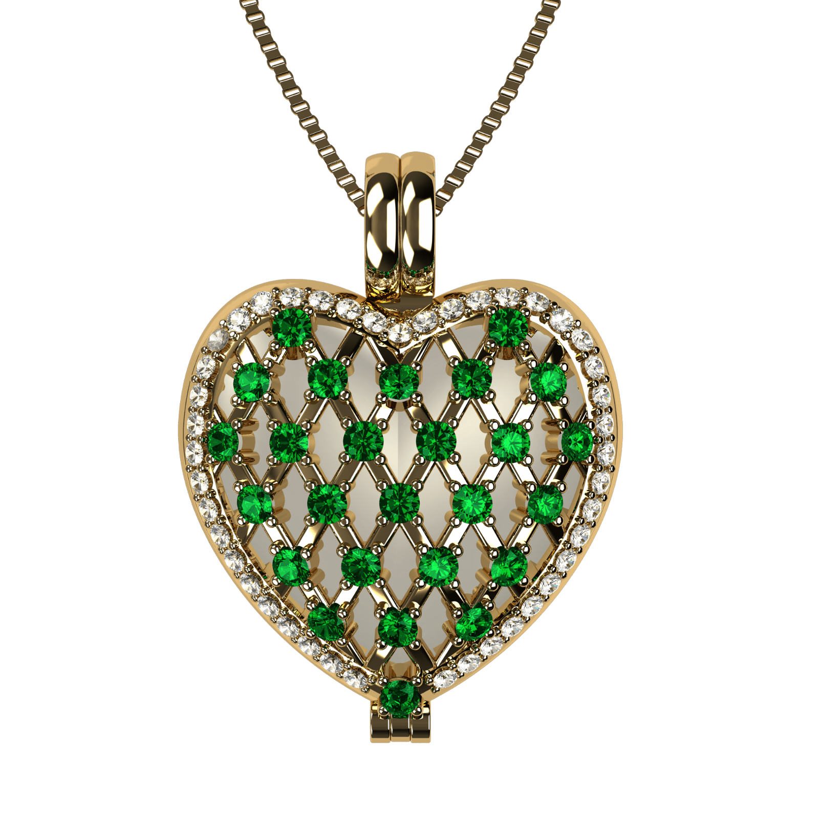 Nana Heart of Hearts Birthstone Locket Mother Female Adult Pendant, Yellow - May Stone 3