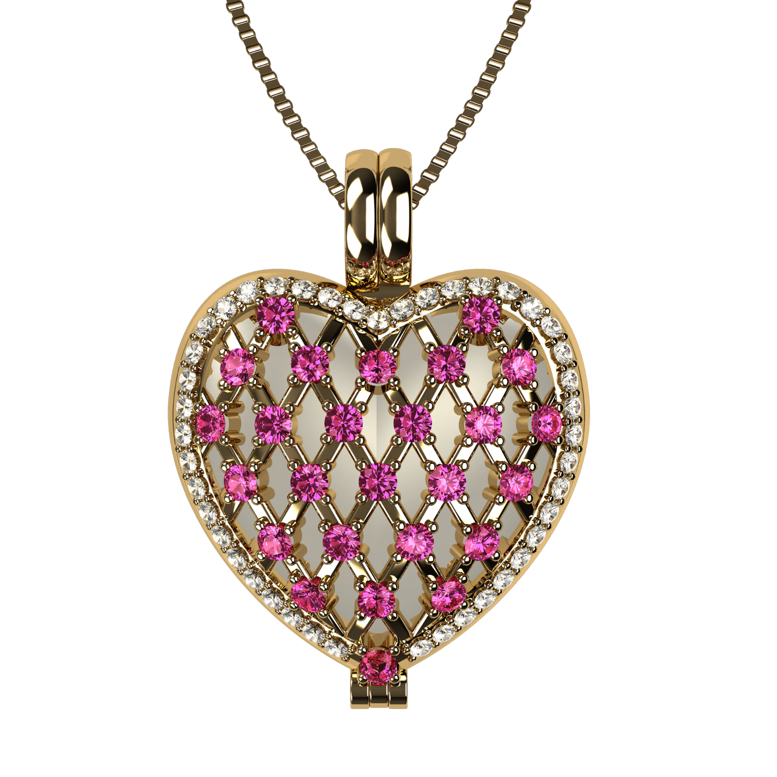 Nana Heart of Hearts Birthstone Locket Mother Female Adult Pendant, Yellow - October Stone 3