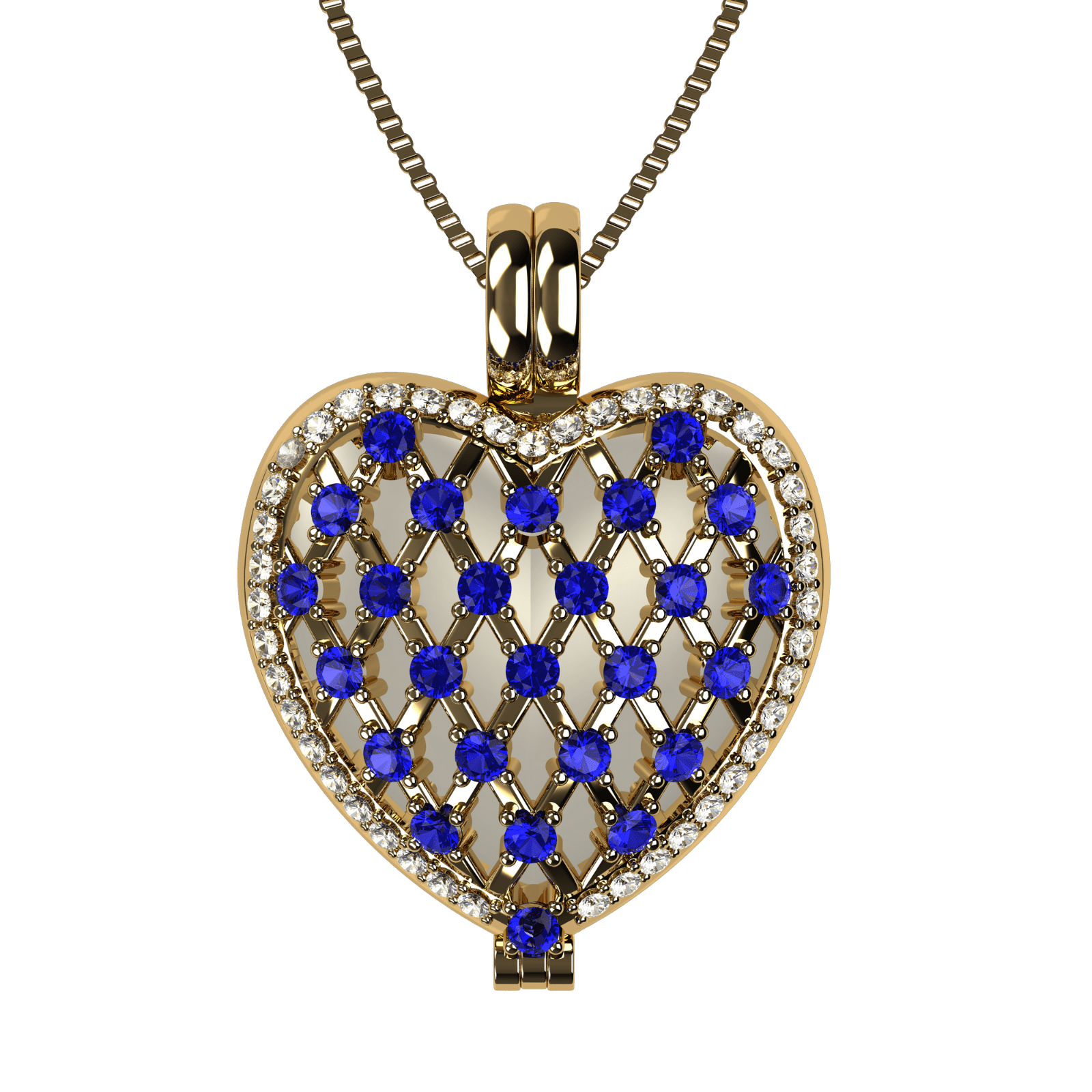 Nana Heart of Hearts Birthstone Locket Mother Female Adult Pendant, Yellow - September Stone 4