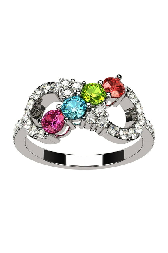 Nana Infinity Exquisite Mothers Day Ring 1-6 Stone Gift for Women, Sterling Silver, Size 10 Stone 2