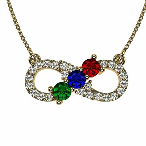 Nana Infinity Mother 1-6 Birthstone Necklace for Women - 10K Yellow Gold Stone 5