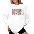 thumbnail image 1 of Nana Ink-Printed Lace Christmas Sweatshirt Grandma Holiday Sweater -Each Saying Sold Separately White Sweatshirt Adult Small, 1 of 4