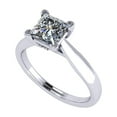 thumbnail image 1 of NANA Silver 6.00mm (1.50ct) Princess Cut Zirconia Lucita Solitaire Ring-Platinum Plated-Size 8, 1 of 7