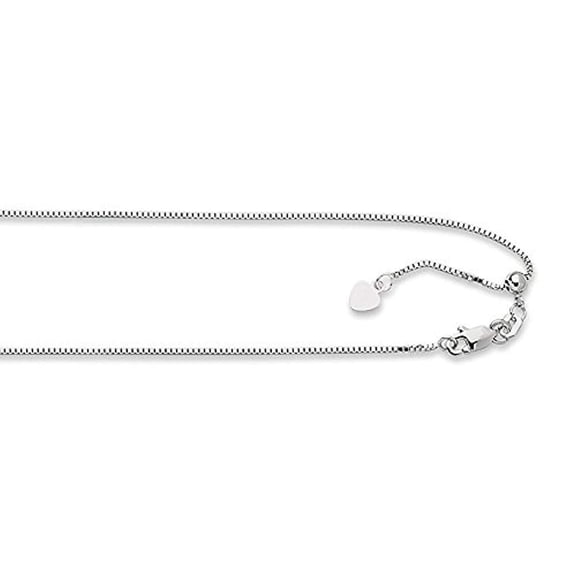 Nana Jewels Sterling Silver 22" Adjustable Box Necklace Chain-Made in Italy- 1.00mm-Platinum Plated