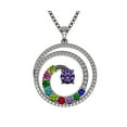 thumbnail image 1 of Nana Jewels Swirl 1-9 Mothers Necklace with Birthstones for Women - 10K White Gold, Stone 2, 1 of 7