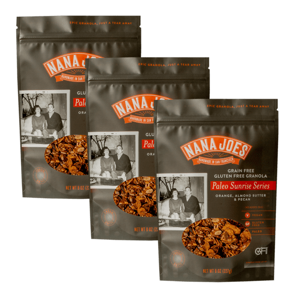 Nana Joes Granola Organic Paleo Series, Orange, Almond Butter & Pecan, Handmade, Gluten-Free, Vegan & Healthy Superfood