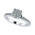 thumbnail image 1 of Nana Lab Created CVD Diamond 7.5mm 1/2ctw Cluster Engagement Ring 10kt White Gold Size 7, 1 of 7