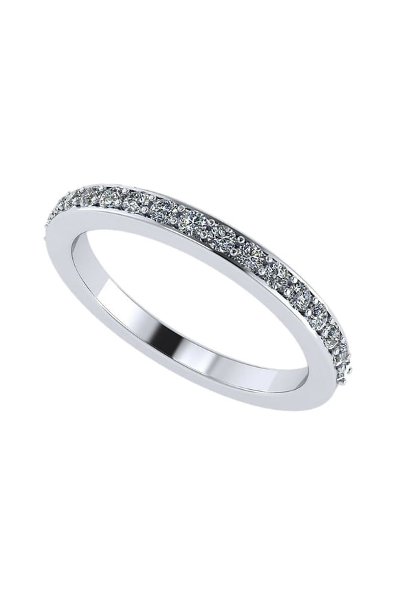 Nana Lab Created CVD Diamond Wedding Anniversary Band 1/5ctw 10kt White Gold Size 7