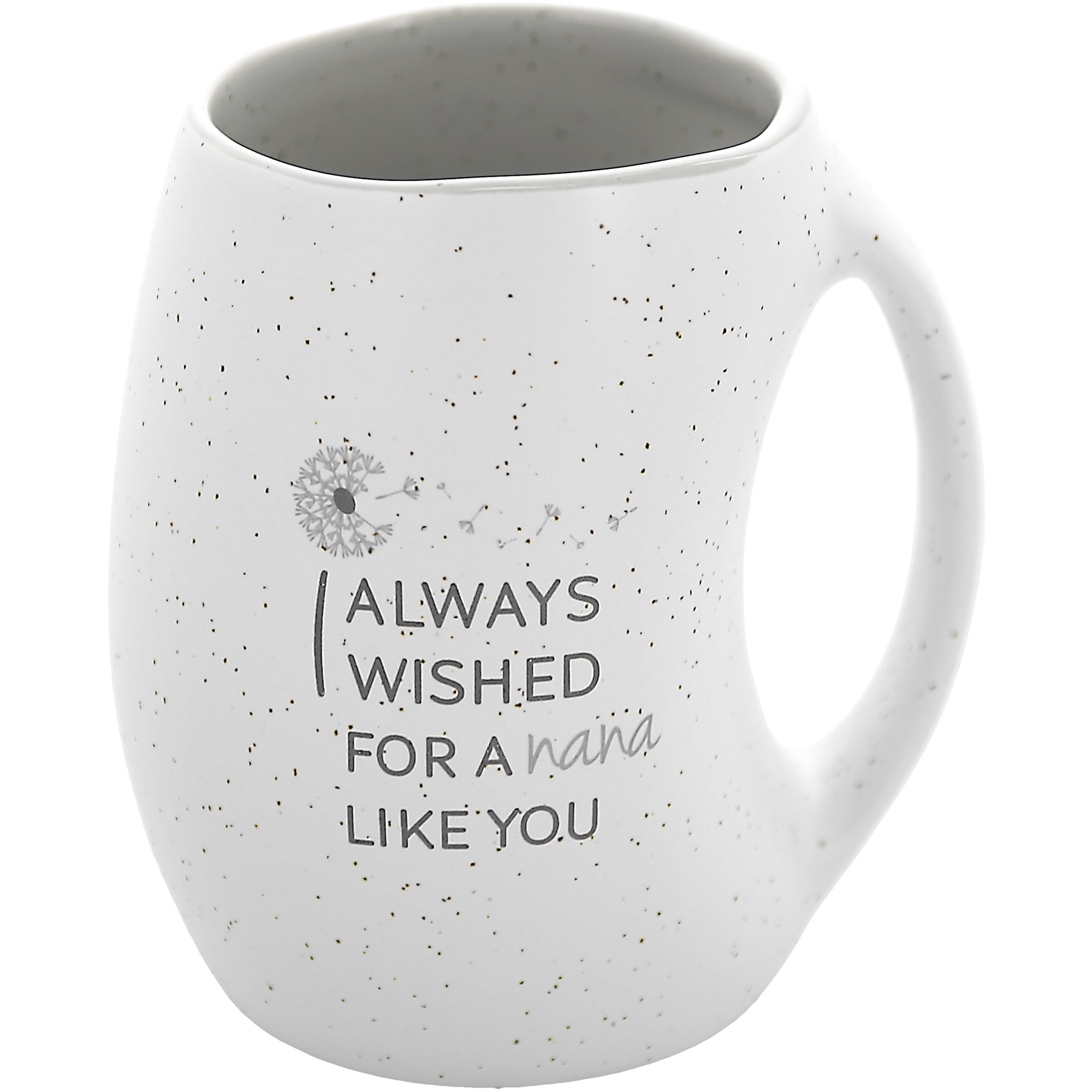 White Ceramic Nana Floral Embossed Heart Mug