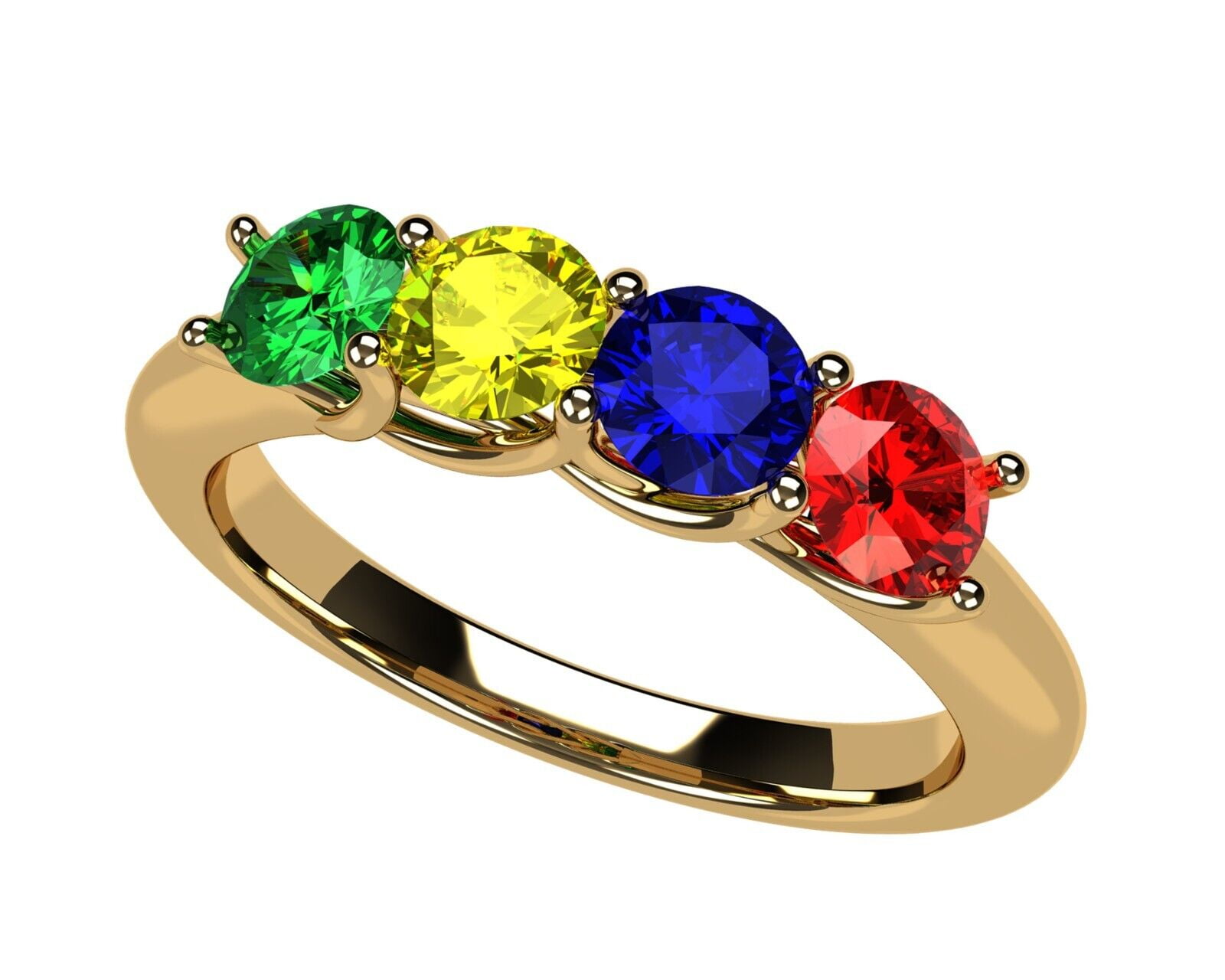 Nana Lucita 1-6 Stone 10k Yellow Gold Mothers Day Ring Gift for Women - Size 9, Stone 2