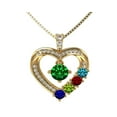 thumbnail image 1 of Nana Mother & Child Heart 1-6 Birthstone Necklace for Women with Chain - Yellow Gold Plated, Stone 5, 1 of 7