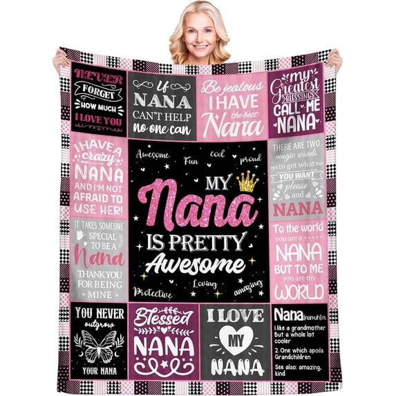 Nana Mothers Day Blanket Gifts, Nana Birthday Gifts Throw 50" X 60", Nana Gifts from Grandkids, Mothers Day for Nana, Nana Gifts for Grandma, Birthday Present for Nana, Nana Gifts Ideas