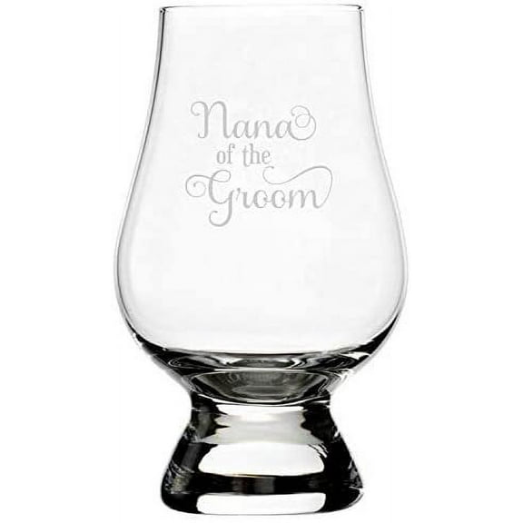 Nana Of The Groom Samantha Font Wedding Party Themed Etched 6.5oz Whisky Glass