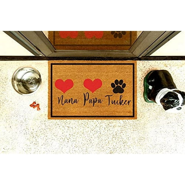 Nana Papa & Tucker Dog Doormat Indoor Entrance Doormat for Christmas