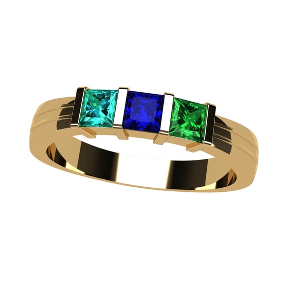 Nana Princess Channel Set 1-6 Mothers Day 10k Yellow Gold Birthstone Rings for Women, Size 10.5, Stone 6