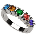 thumbnail image 1 of Nana S-Bar W/Side 1-6 Multi-Stone Mothers Day Ring for Women's - Sterling Silver Size 7 - Stone 4, 1 of 4