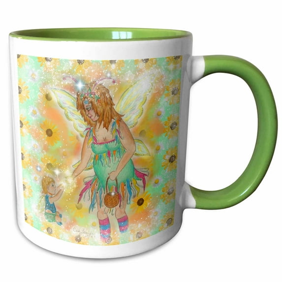 3drose, Nana S Magic, 15oz Two-tone Green Mug