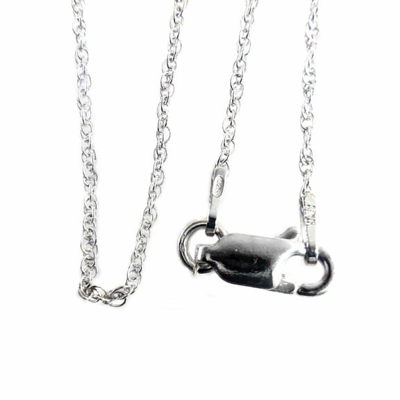 Nana Silver 1.0mm Loose Rope Chain-M 18" - White Gold Plated Sterling Silver