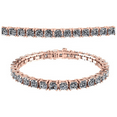 thumbnail image 1 of Nana Silver Asscher Pure Brilliance CZ Bracelet-7"-3.0mm-13.00cttw Equivalent Diamond Weight-Rose Gold Plated, 1 of 7